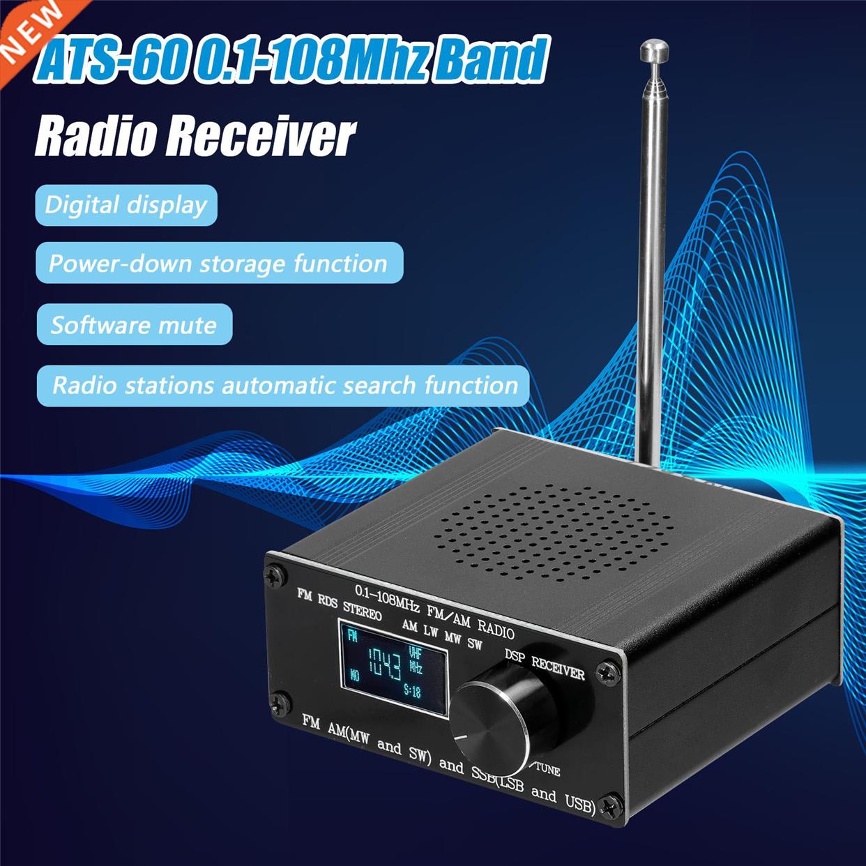 ATS-60 0.1-108Mhz Band Radio Receiver FM AM (MW & SW) SS