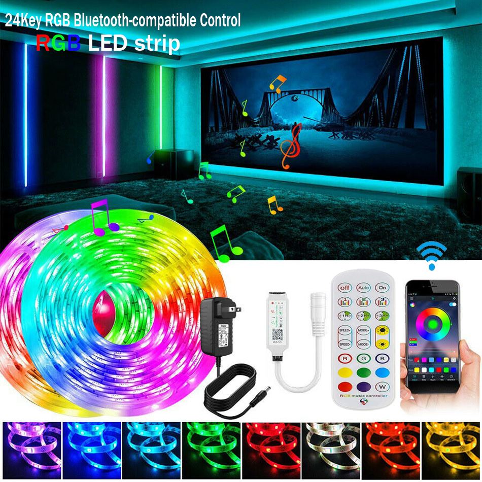 16.4 ft 32.8 ft 5m 10m 5050 30Leds/m RGB LED strip with 24k