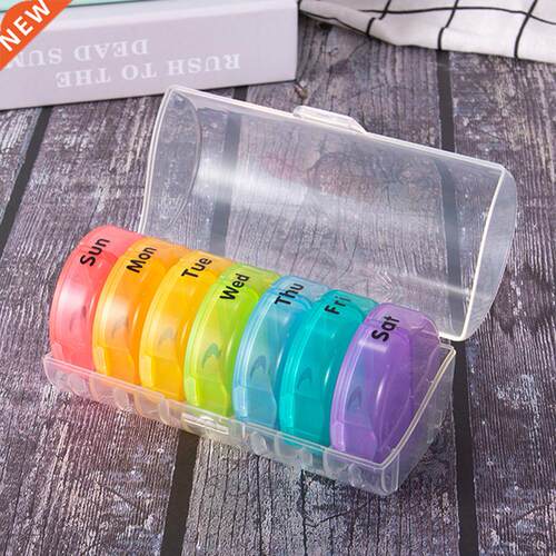 Large Capacity 14 Grids Detachable Portable Pill Storage Box
