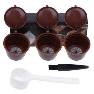 3PCS Reusable Nespresso Coffee Capsules Cup With Spoon Brush