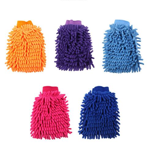 Mini Soft Microfiber Single Sided Coral Velvet Gloves Car Wa