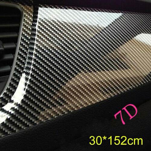 7D Glossy Carbon Fiber Car Sticker 0*152cm PVC Wrap Wraps