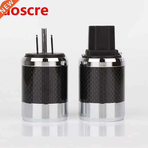 2020 Power Plug Carbon Fiber Rhodium Plated Schuko US AC Pow