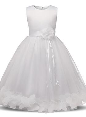 White Lace Flower Girls Wedding Dress Formal Ceremonies Dres