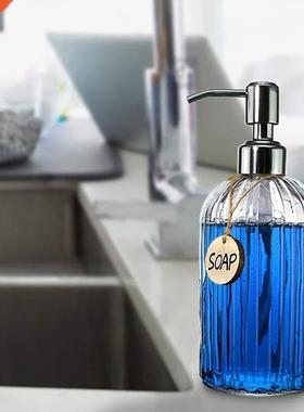 Glass Soap Dispenser with Rust Proof Stainless Steel Pump, R