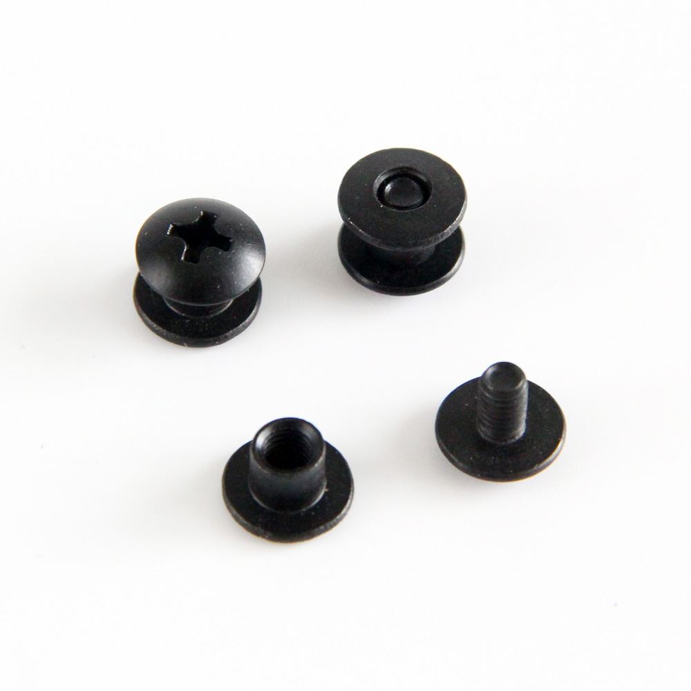 24pcs Black Steel Short Post Chicago Screw Set Cross Head Pe