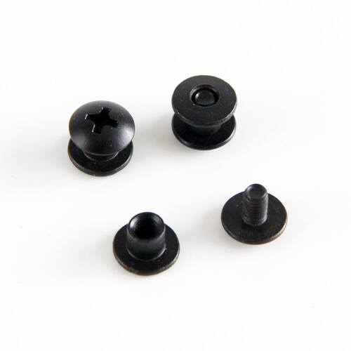 24pcs Black Steel Short Post Chicago Screw Set Cross Head Pe
