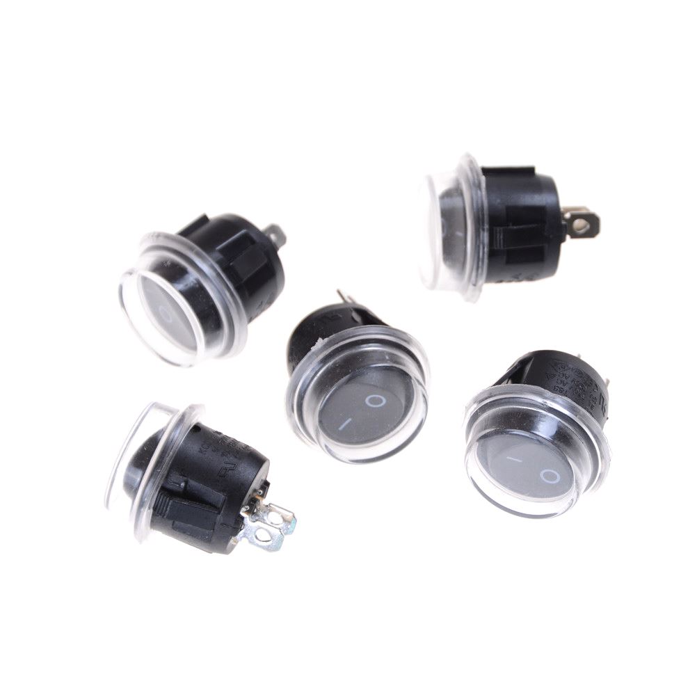 5pcs Boat Rocker Switch Round KCD2 2Pin 2File Seesaw Switch