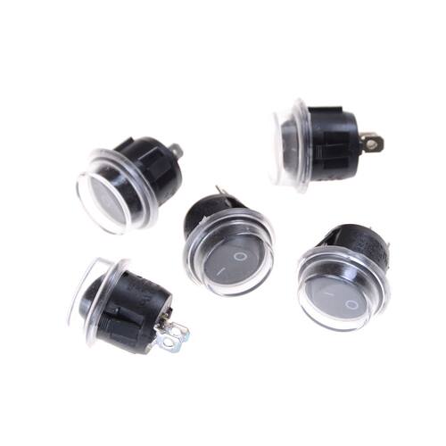 5pcs Boat Rocker Switch Round KCD2 2Pin 2File Seesaw Switch