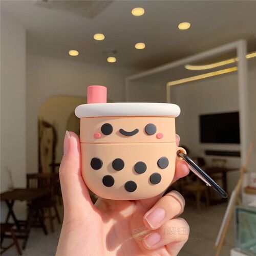 Cute Boba Bubble Milk Tea Silicone Earphone Case For AirPod