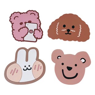 4pcs Cute Table Placemat Waterproof Heat Insulation Cartoon