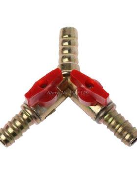 3/8 ID Hose Barb Y Shape 3 Way Shut Off Ball Valve Fitting
