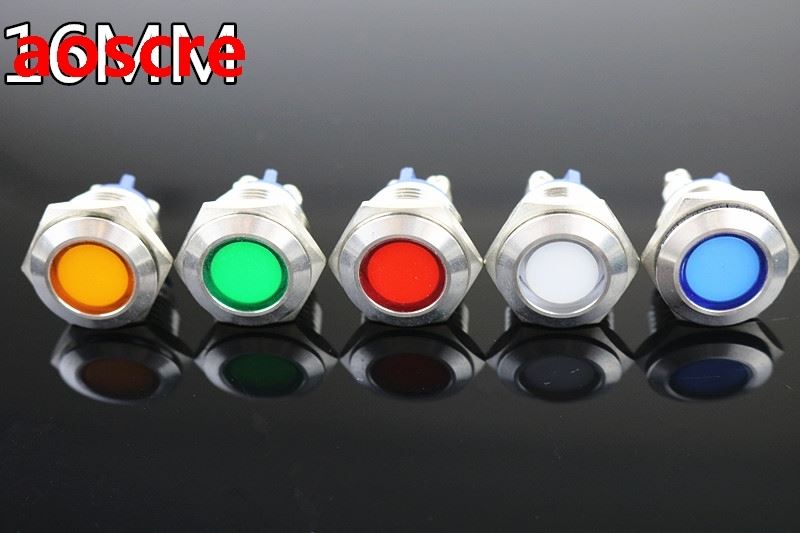 1PCS 24V 220V 16mm metal indicator light signal lamp LED lam