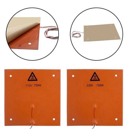 Silicone Hot Bed Heating Pad 10x10mm 110/220V 750W Heating
