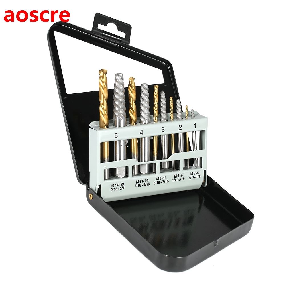 10pcs Cobalt Left Hand Drill Bit set + Broken Bolt Damaged S