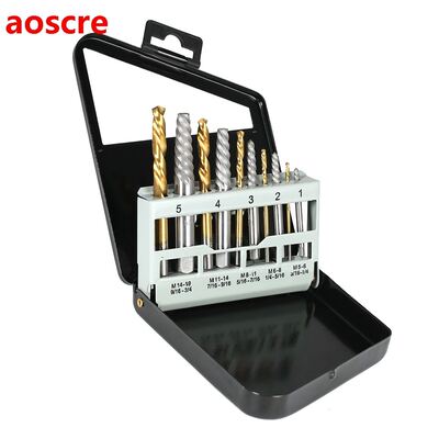 10pcs Cobalt Left Hand Drill Bit set + Broken Bolt Damaged S