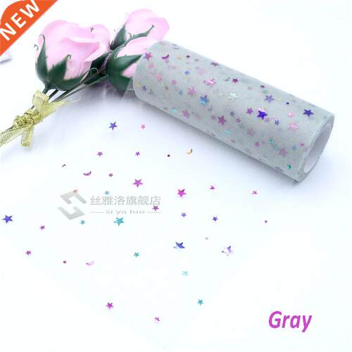 10Yard 15cm Star Glitter Tulle Roll Wedding Decoration Craft