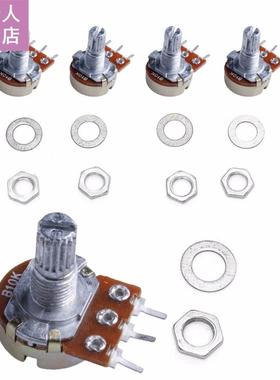 5Pcs B10K ohm Linear Taper Rotary Potentiometer Panel Pot 15