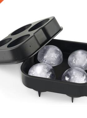 Cocktail Whiskey Ice Ball Maker Ice Cube Tray 4 Ice Molds Ma