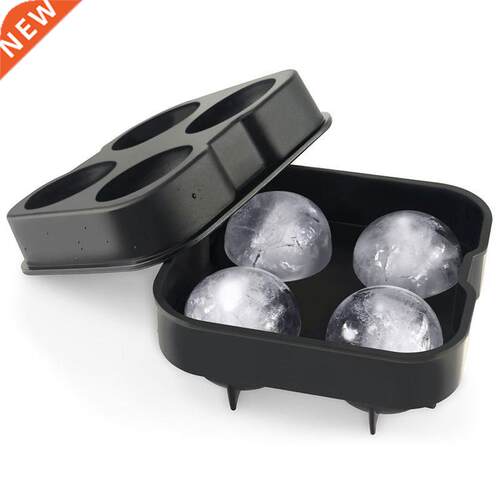 Cocktail Whiskey Ice Ball Maker Ice Cube Tray 4 Ice Molds Ma