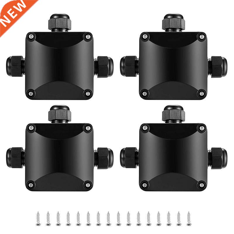 4 Pcs Junction Box IP68 Waterproof 3 Way Cable Connectors fo