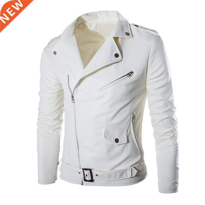 Autumn Men's PU Leather Jacket For Men Fitness Fashion M图片