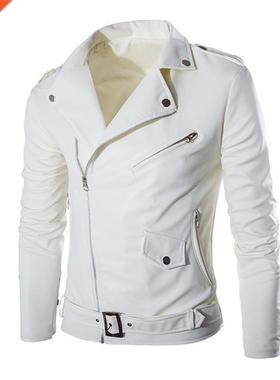 Autumn Men's PU Leather Jacket For Men Fitness Fashion M