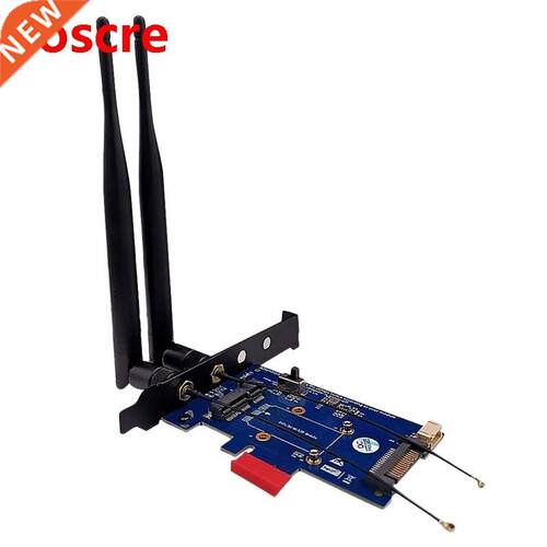 2 Antenna Mini PCI-E PCI Express to PCI-E 1X Adapter with SI