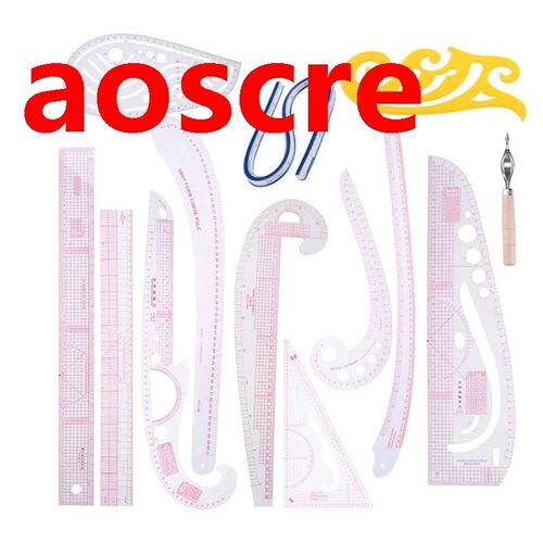 13Pcs Sewing Ruler Line French Curve Ruler Cutting Mat Set Y