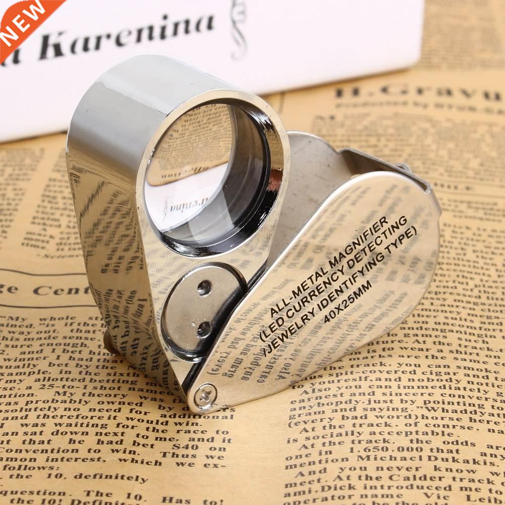 40X LED Jewelry Magnifier Folding Magnifying Glass Loupe wit