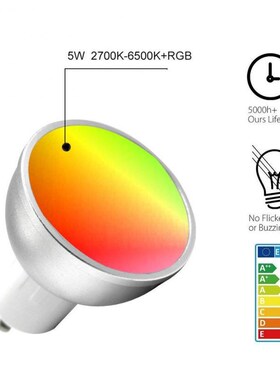 Smart Bulb WiFi GU10 RGBW 5W Led Dimmable Compatible With