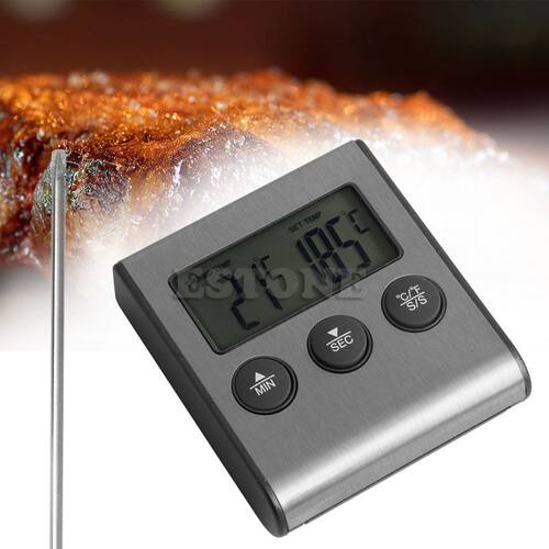 Digital Probe Oven & Meat Thermometer Timer for BBQ Gril