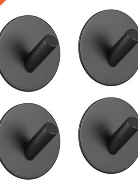 Sticky hook, self-adhesive black wall-mounted hook for key r