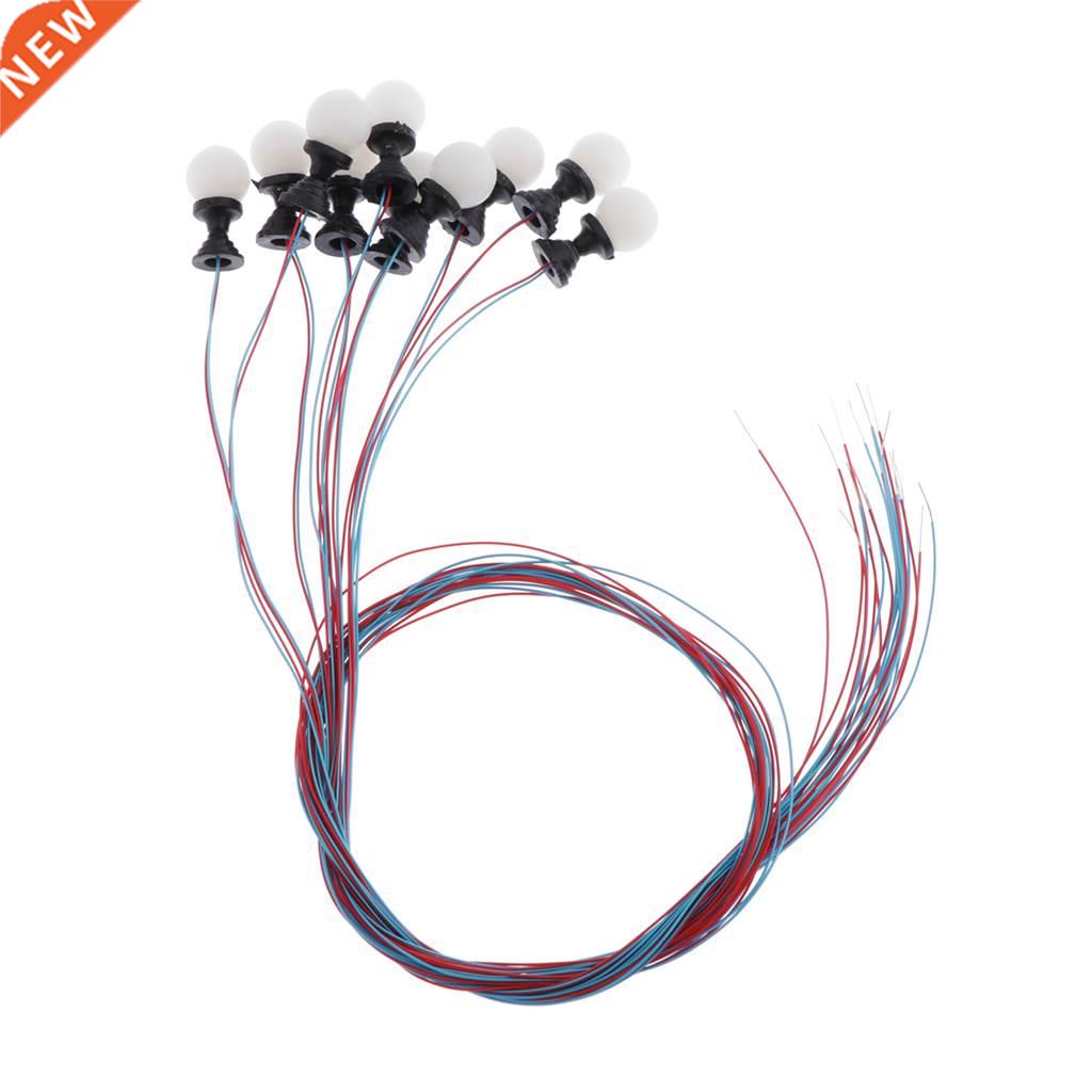 10Pcs Miniatures LED Light Train Railway Sreet Lamppost Land