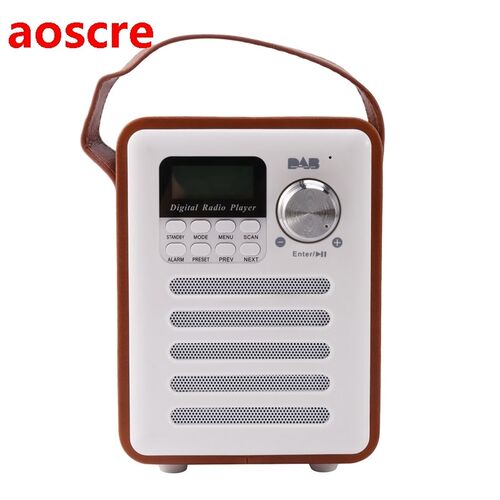 DAB/DAB+ Digital FM Upright Radio Wooden Alarm Clock USB Cha