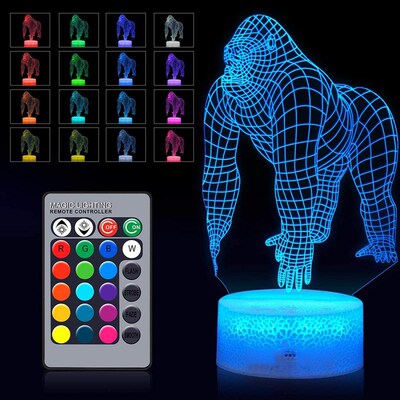 3D Table Lamp Gorilla Lamp LED Atmosphere Light Visual