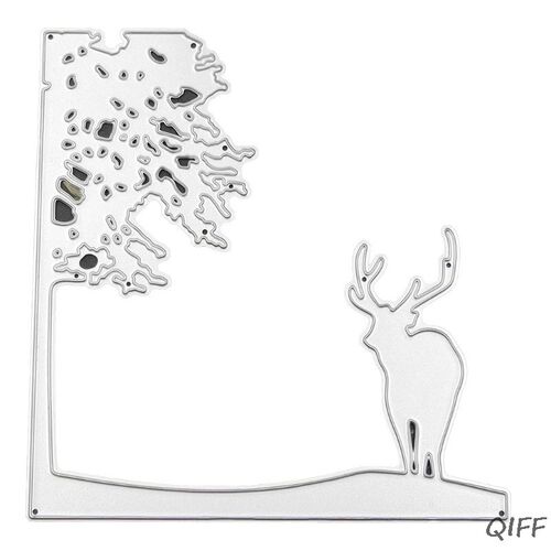 Tree Sika Deer Metal Cutting Dies Stencil Scrapbooking DIY A