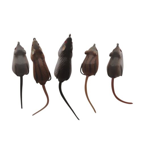 5 Pieces Soft Mouse Lures 3D Rat Baits Tackle Set,
