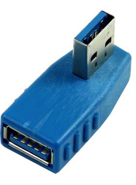 Blue Vertical Left Angled 90 Degree USB .0 Male To A Female