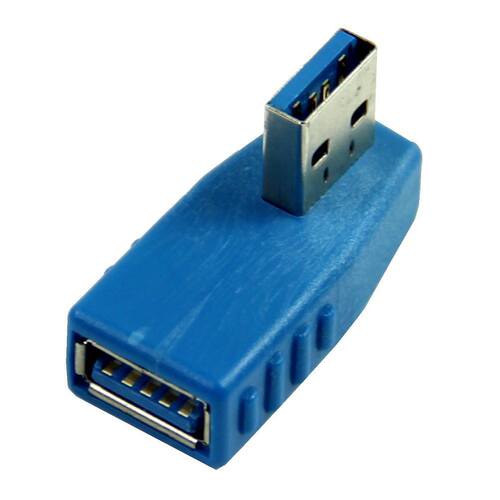 Blue Vertical Left Angled 90 Degree USB .0 Male To A Female