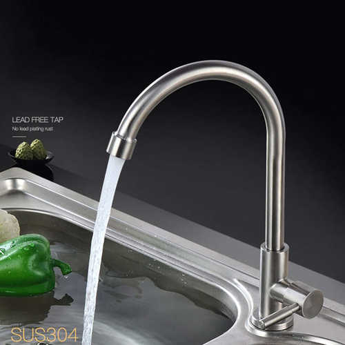 G1/2in Bathroom Stainless Steel Single Cold Basin Sink Water