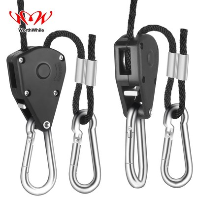 WorthWhile A Pair Camping Hiking Pulley Rope Ratchet Hanger
