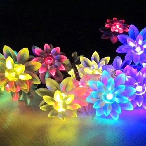 Solar Garlands Light 5m 7m Lotus Flower Solar Lamp Power LED