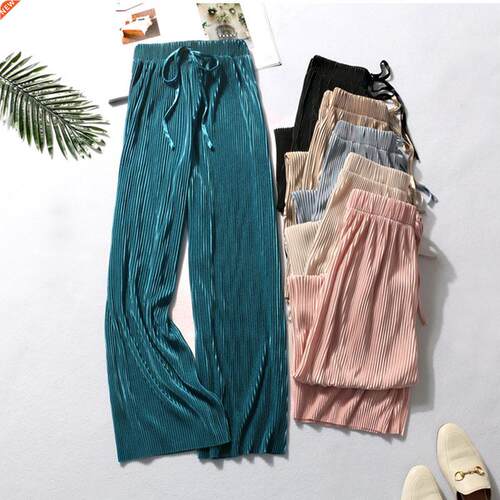 DASSWEI Summer Wide Leg Pants For Women Casual Elastic High