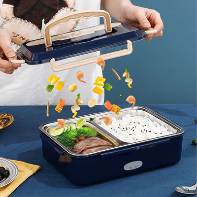 04 Stainless Steel Electric Lunch Box Portable Large Capaci