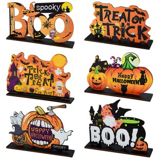 Halloween Wooden Ornaments Pumpkin Ghost Trick or Treat Pend