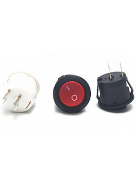 10pcs Red Black White ON/OFF Round Rocker Toggle Switch 6A/2