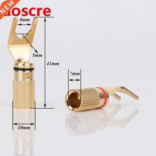 8pcs SY1509 Y spade speaker connectors gold plated, HiFi Aud