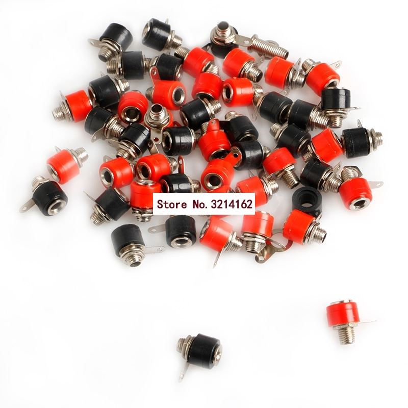 50pcs 4mm Banana Panel Socket Test Probe Binding Post Nut Pl