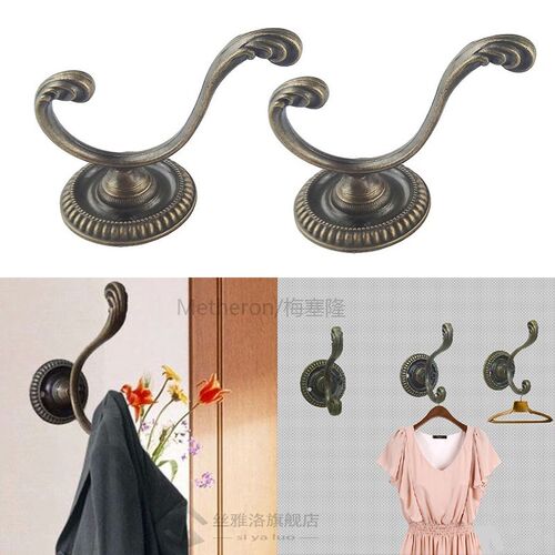 New 1Pcs Zinc Bronze Single Hook Antique Door Back Coat Hook